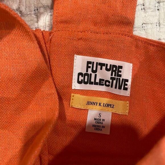 Future Collective Jenny K Lopez Orange Square Crop Top Size SMALL - Picture 5 of 8